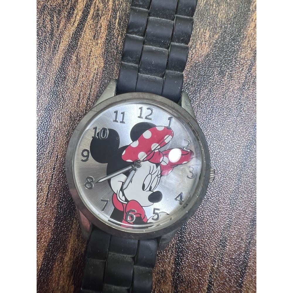 Disney Womens Watch 35mm Minnie Mouse Dial Black Strap